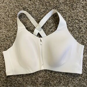 Knix Sports Bra Women’s 7+ L/XL White Catalyst Front Zip Workout Gym Running